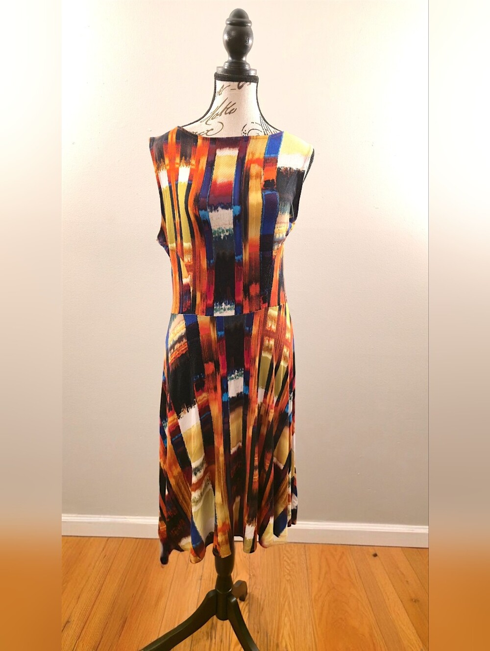 a.n.a Multicolor Striped Abstract Midi Dress